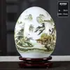 Juego de Tres Adornos Cerámicos de Jingdezhen para Entrada de Sala, Florero, Plato de Exhibición para Oficina, Fabricante Estilo Chino