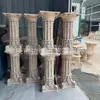 Escultura de coluna romana em estilo europeu de arenito artificial, decoração de coluna translúcida em fibra de vidro, adereço para arranjo de fotos em espuma, Romano