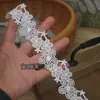 Tela de encaje de poliéster soluble en agua de alta calidad, con borde recto ondulado, estilo vintage, material para bordado DIY, cuellos de ropa y dobladillos de faldas