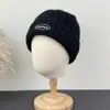 Gorro de Lana con Bordado de Letras Estilo Coreano para Hombres y Mujeres, Gorro de Punto Grueso y Cálido para Otoño e Invierno, Hace que la Cara Parezca Más Pequeña, Gorro de Frío para Ponerse