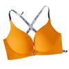 Sutiã Sexy Decote V Profundo Alças Cruzadas Sem Costura Fivela Frontal Push-Up Costas Bonitas Íntimos Sem Aros Sutiã Bojo Interno All-In-One para Mulheres