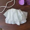 Presilha de Rabo de Cavalo com Bordado de Renda Off-White Estilo Francês, Acessório de Cabelo Suave e Elegante para Uso Diário e Deslocamento