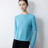 Nuevo suéter de punto para mujer de cuello redondo para otoño e invierno, estilo versátil listo para usar, adecuado como prenda exterior, de manga larga, se puede usar como capa base, suéter de color liso