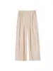 Calça pantalona para gestante 2026 primavera-verão estilo fino, calça balloon cropped de seda gelada para usar por cima, tamanho grande, calça Yamamoto sem suporte para a barriga