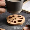 Posavasos para Tazas de Agua de Restaurante, Posavasos de Madera Maciza para Tazas de Café Comerciales, Posavasos para Platos y Tazones, Posavasos Creativos de Madera para Ceremonia del Té, Rodaja de Raíz de Loto, Aislantes de Calor