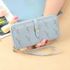 LONNY carteira feminina longo novo estilo coreano moda bonito simples fresco estudante tri-fold bolsa de moedas com zíper