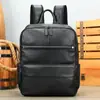 Mochila de Cuero Genuino para Hombre Estilo Nuevo Transfronteriza, Mochila de Viaje de Negocios Color Vintage Lavado, Bolsa para Laptop de Gran Capacidad de 15 pulgadas