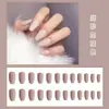 Unhas de Manicure Ballet Fosco Carnudas, Unhas Caixão Foscas, 24 Peças de Unhas Postiças Trapezoidais Prontas
