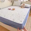 Sábana acolchada impermeable tipo A, pieza única, funda de cama antideslizante, protector de colchón de cobertura total, funda de cama resistente a la suciedad y al polvo, 3 piezas