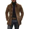 Traje de cárdigan con botones de bolsillo estilo europeo y americano de marca independiente Ins, color liso, para hombre, primavera y otoño, blazer con cuello alto 2025