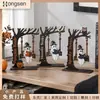 Decoración de Fantasma Colgante de Halloween Fantasma Lector de Madera Estantería para Libros Adorno de Esquina de Escritorio Decoración de Atmósfera Festiva