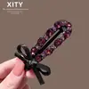 Nuevo Pasador de Pelo Estilo Coreano con Lazo y Pedrería, Pinza Lateral de Lujo Ligero para Mujer, Accesorio para el Cabello de Gama Alta para Flequillo