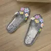 2026 Chinelos de Cristal para Mulheres, Meio Chinelos Transparentes Planos, Sapatos de Cristal Melhor Amiga de Gelatina, Chinelos de Cristal de Celebridade da Internet