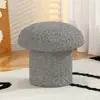 Banquito para Cambiar Zapatos Estilo Crema, Banquito Lindo de Hongo, Mesa de Centro para Sala de Estar, Taburete Bajo, Banquito para Sofá, Banquito Redondo para Dormitorio, Taburete Pequeño para el Hogar