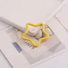 Anel Aberto Estrela de Cinco Pontas Colorido Pintado Fecho de Mola Acessórios de Joia DIY Bolsa Chaveiro Pingente de Contas