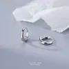 Brincos Argola Geométricos Personalizados S999 de Prata Pura para Mulheres, Estilosos com Design de Nicho, Brincos Circulares Modernos para Atacado