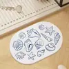 Alfombrilla absorbente de tierra de diatomeas dura de dibujos animados personalizada, alfombrilla de pie de secado rápido para baño, alfombrilla de pie antideslizante para entrada de baño y inodoro