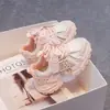 Zapatos para niñas 2026 otoño nuevos de moda geniales zapatos deportivos para niños, moda de diamantes de imitación casual populares zapatos de papá