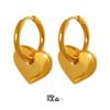 Pendientes de acero inoxidable con forma de corazón de oro de 18 quilates, estilo europeo y americano, con personalidad de moda para mujer.