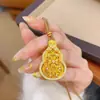 Tienda de oro con colgante de Buda de la paz con filigrana de calabaza de lujo, nuevo y antiguo, de oro chino, que se puede abrir y cerrar, collar al por mayor