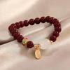 Nueva Pulsera de Cuentas de Cinabrio de Alta Imitación China Nicho Pulsera para Parejas para Hombres y Mujeres Este Año de la Vida Pulsera de Jade Hetian al por Mayor