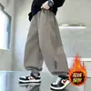 Pantalones de Felpa para Niños Otoño e Invierno 2026 Nuevos Pantalones de Chándal de Algodón Puro para Niños Pantalones Largos Deportivos Engrosados Estilo Primavera y Otoño