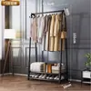 Secador de Ropa de Piso para Dormitorio Perchero Simple para Ropa Perchero Grueso para el Hogar Balcón Estante Móvil para Secar Ropa