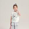 Pudding Haru Moda Infantil Blusa Fofa Menina Desenho Animado Estampada Gola Redonda Camiseta 2025 Nova Doce e Divertida Manga Curta
