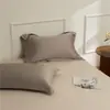 Fundas de almohada de algodón puro de fibra larga 100s de alta gama, juego de dos, algodón puro, aptas para todas las estaciones, hotel de alta gama, color liso, funda de almohada para una persona