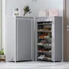 Zapatero multicapa simple para uso doméstico, zapatero de tela económico, ahorra espacio, simple moderno a prueba de polvo, ensamblado para la entrada del dormitorio