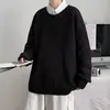 Suéter retro de punto grueso de alta gama estilo americano peso pesado para hombre otoño nuevo suéter base holgado estilo callejero cuello redondo suéter de lana