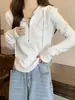 Sudadera con Capucha Camiseta de Manga Larga para Mujer 2025 Otoño e Invierno Nuevo Talla Grande Diseño para Chicas Gorditas Top de Media Cremallera de Nicho