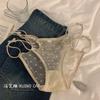 Tentación Caliente Deseo Puro Sexy Ropa Interior de Encaje para Mujer Cintura Baja Malla Cruzada Entrepierna de Algodón Ropa Interior para Mujer