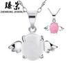 Collar de cobre plateado para mujer, corto, clavícula, nuevo de Corea del Sur, joyería de plata, colgante de huevo de ángel ojo de gato, venta al por mayor