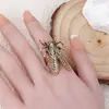 Anillo Abierto de Diseño de Nicho Nuevo Transfronterizo Europeo y Americano Creativo de Insecto Cigarra Mariquita Anillo Exagerado Personalizado