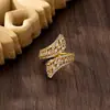 Anillo de Oro Arena Vietnamita Diseño de Moda Incrustado con Circonio Anillo Abierto Geométrico Diseño de Moda para Mujer Joyería Duradera
