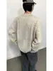 Cárdigan de Punto Trenzado Estilo Retro Old Money con Solapas para Hombre y Mujer Otoño Invierno Perezoso Holgado Casual Versátil Ropa Exterior de Pareja