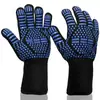 Luvas transfronteiriças de alta temperatura para churrasco da Amazon Isolamento térmico de silicone Luvas de forno de cozimento à prova de fogo retardantes de chama