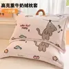 Funda de Almohada de Terciopelo de Leche Engrosada 48X74cm Paquete Doble Invierno para Niños y Adultos Funda Interior para Almohada Individual del Hogar