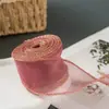 Cinta de Hilo Cola de Pez con Borde Dorado Rollo de 4 cm Accesorios para Cajas de Regalo Cinta Decorativa para Empaque de Flores Accesorios para Accesorios de Peinado DIY Cinta de Tejido