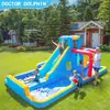 Castillo Inflable Pequeño para Niños Castillo Hinchable para Saltar para Niños Castillo Hinchable con Tobogán para Fiesta en Interiores y Exteriores Castillo Inflable de Tela Oxford