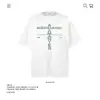 250g Marca Tendência Pesada Camiseta Simples com Estampa de Letras Manga Curta Unissex Algodão Puro Modelagem Solta Cruzamento Comércio Exterior Atacado Top