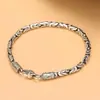 Nova pulseira de segurança masculina banhada a prata com padrão, pulseira de joia personalizada para casais, pulseira de joia transfronteiriça estilo japonês e coreano