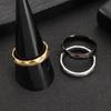 2026 Suministro Transfronterizo Amazon Nuevo Producto Anillos de Pareja de 4 mm Anillos de Forma Geométrica Anillos de Acero de Titanio