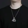 Hip hop europeu e americano simples zircão algarismos arábicos pingente colar livre combinação BlingNumbers
