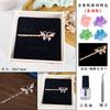 Horquilla de fondo brillante hecha a mano no patrimonial embrión inferior broche de mariposa joyería paquete de material diy pulsera de trébol de cuatro hojas aleación