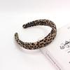 Faixa de cabelo de esponja com estampa de leopardo, sentido avançado, outono e inverno, novo, alta pressão craniana, xampu para cabelo, grampo de cabelo, faixa de cabeça retrô, transfronteiriça