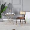 Silla de Comedor de Ratán Arte de Hierro Nórdico Silla de Uso Doméstico con Respaldo Suave Silla de Ocio para Restaurante Cafetería Muebles Tejido de Lujo Ligero