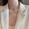 Corrente de Pescoço Clavícula Estilo Frio Italiano Brilhante Banhada a Prata 925 Luxo Leve Nicho Colar para Namorada Feminino Elegante