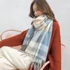 Novo Lenço Xadrez Estilo Coreano Ins Feminino Outono e Inverno Estudante Espessado Quente Xale Fofo Influenciador da Internet Lenço de Casal